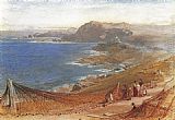 Albert Goodwin Canvas Paintings - Cleaning Nets